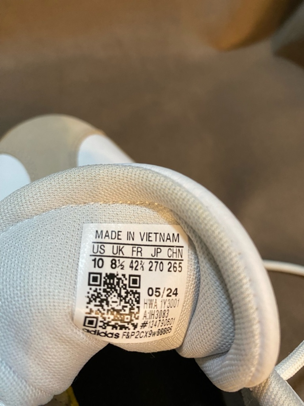 adidas White Black Gum-Soled Sneakers - Picture 4 of 7